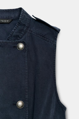 TOP CHALECO TRABILLAS BOTONES / Azul - Zara фото 7
