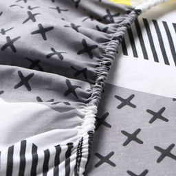 Простыня на резинке Этель Gray geometry 140*200*25, 100% хлопок, бязь, 125г/м2 фото 2