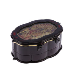 Шкатулка музыкальная Овал с ящиками, пластик, 8?11.5 см