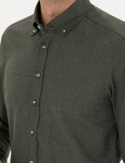 Haki Slim Fit Uzun Kollu G_mlek