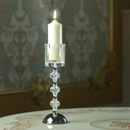 Стеклянный подсвечник на 1 свечу «Влечение», 29×9×9 см