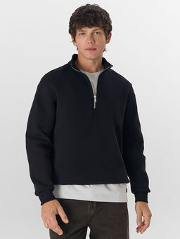 Теплый свитшот мужской черный с начесом