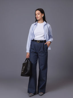 Женские Брюки широкие палаццо. С046 Джинс от фабрики Спортсоло