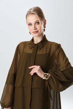 Платье NIKVA н944-10 хаки  фото 2