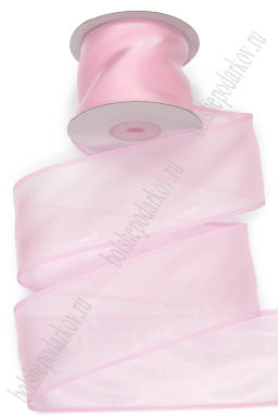 Лента органза Премиум NEW 5 см*10 ярд (SF-8112) светло-розовый №4