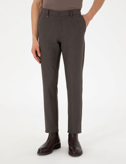 Kahverengi Slim Fit Kuma_ Pantolon