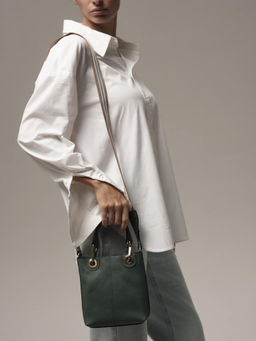 Сумка кожаная кросс-боди Deboro 30347 минт