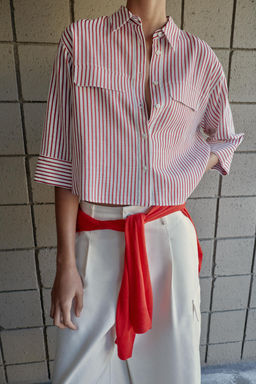 CAMISA RAYAS CON LINO / rayas - Zara фото 3