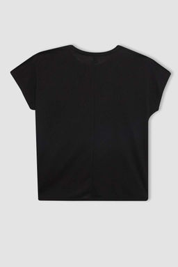 Футболка с круглым вырезом и короткими рукавами - Defacto фото 9