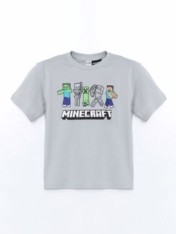Bisiklet Yaka Minecraft Bask?l? Erkek ?ocuk Ti??rt