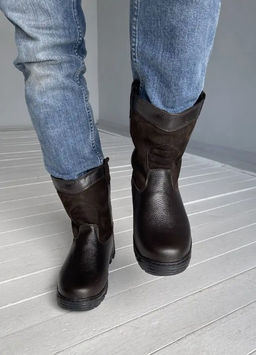 Мини-монголки мужские темно-коричневые, литая подошва, - Мирунт фото 19