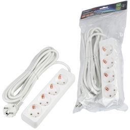 S-GCU4-5 WHITE Удлинитель серии Ultra, шнур 5м., 4 гнезда, 16A, с/з. Белый. TM Uniel