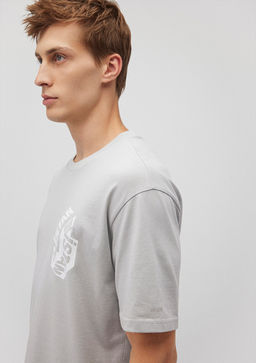 S?rt Bask?l? Mavi Gri Tisort  фото 5