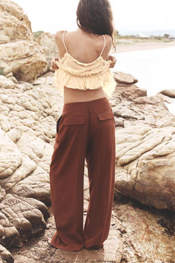 WIDE-LEG TROUSERS WITH DARTS - Zara фото 9