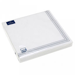 Салфетки бумажные "Art Bouquet" 33х33см, 3-х слойные, 16 штук в упаковке, 100% целлюлоза, "Барокко. Рамка Серебряная" (Россия)