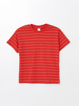 Bisiklet Yaka K?sa Kollu ?izgili Erkek Bebek Ti??rt