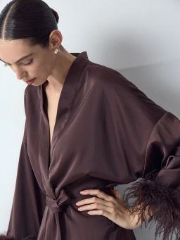 ЕМКА / Блузка-кимоно с перьями - Emka фото 2