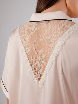 Пижама домашняя Indefini рубашка и брюки из полиэстера  фото 7