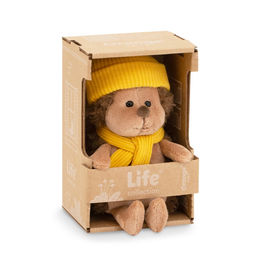 Мягкая игрушка Ёжик Колюнчик: в жёлтой шапке, 15 см