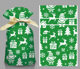 Мешочек подарочный набор 50 штук 15х23 см Новый год / YI1523-33 /уп 30/