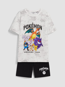 Pokemon Bask?l? Erkek ?ocuk ?ortlu Pijama Tak?m?
