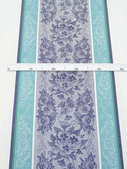 Холст полотенечный жаккард Нежная фиалка цв.чернильный, ш.0.5м, лен-30%, хл-70%, 210гр/м.кв - Купава фото 2