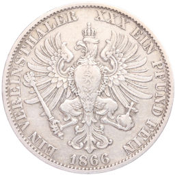 1 союзный талер 1866 года A Пруссия