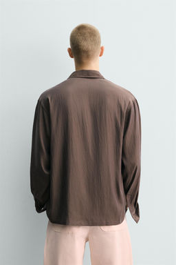 CAMISA RELAXED FIT FLUIDA / Marr?n - Zara фото 3