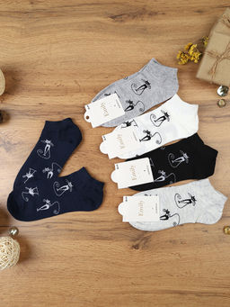 Носки р. 35-40 Кошка короткие / L804 /уп 10/1200/ ОДНА ПАРА/ МАРКА