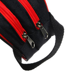 Пенал школьный Calligrata Black «Чёрно-красный», мягкий, 2 отделения, 100×220×70 мм, объёмный, с ручкой