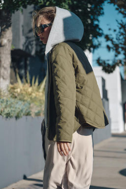 WATER-REPELLENT QUILTED HOODED JACKET - Zara фото 3