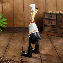 Сувенир «Утка Повар», 13×9×27 см, дерево