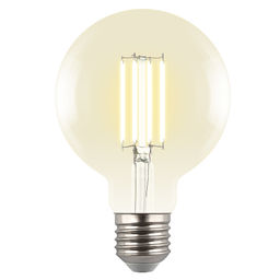 LED-G95-5W/3000K/E27/CL GLY01TR Лампа светодиодная. Форма "шар", прозрачная. Серия Яркая A++. Теплый белый свет (3000K). Картон. ТМ Uniel