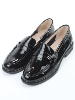 03-DEB17-3 BLACK Лоферы женские (натуральная кожа)