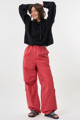 Джемпер укороченный из хлопка меланж черный