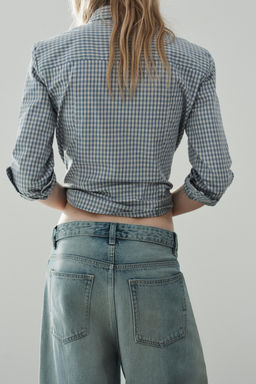 JEANS TRF BAGGY FOLDED ROTOS / Azul claro - Zara фото 6
