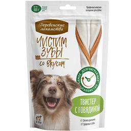 Деревенские лакомства Чистим зубы д/с Твистер с говядиной 100г