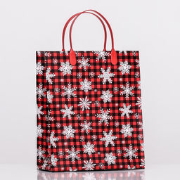 Цена за 10 шт. Пакет Снежинка в клеточку, мягкий пластик, 26х23 см 110 мкм - Simaland фото 2