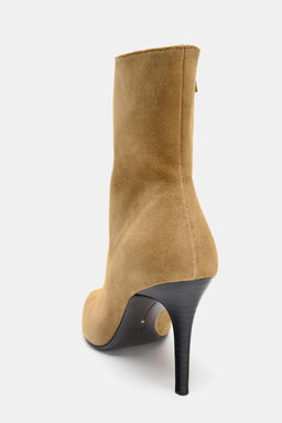 SPLIT SUEDE STILETTO HEEL ANKLE BOOTS - Zara фото 11