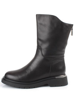 Z4228M BLACK Полусапоги зимние женские (натуральная кожа, натуральный мех) - Фабричный китай фото 6