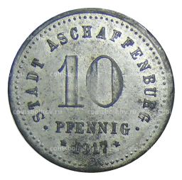 10 пфеннигов 1917 года Германия  Нотгельд Ашшафенбург