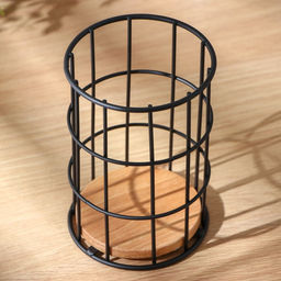 Сушилка для столовых приборов Доляна «Эстетика», 11.2×11.2×16.5 см, чёрная