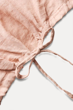 ZW COLLECTION 100% LINEN TOP WITH TIES - Zara фото 5