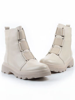 04-M2-706 BEIGE Ботинки зимние женские (натуральная кожа, натуральный мех)