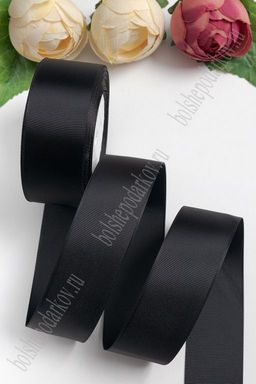 Лента репсовая 4 см*20 ярд (SF-3452) черный №39