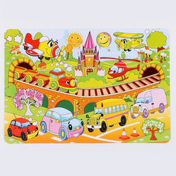 Трафарет для малышей Милый транспорт с раскраской - Simaland фото 4