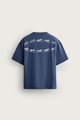 CAMISETA BOXY FIT ESTAMPADOS LAVADOS / Azul - Zara фото 7