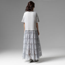 Платье комбинированное с кружевом, Откровенный шик - Charutti фото 11