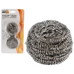 Набор губок металлических SM-01/2 спираль, вес 30 гр блистер 2шт. арт.001739 /Mallony/  фото 3