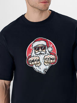 Футболка мужская черная с новогодним принтом - Mark formelle фото 4